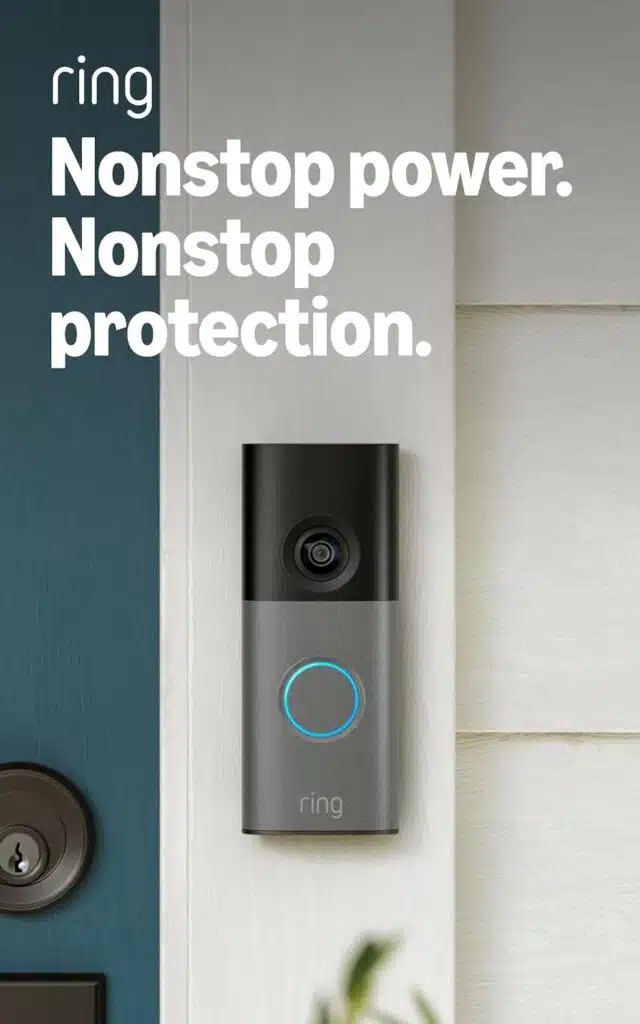 Ring Wired Doorbell 2K (newest model), Retinal 2K with wide-angle video, up to 6x Enhanced Zoom, and Two-Way Talk, Speckled Gray