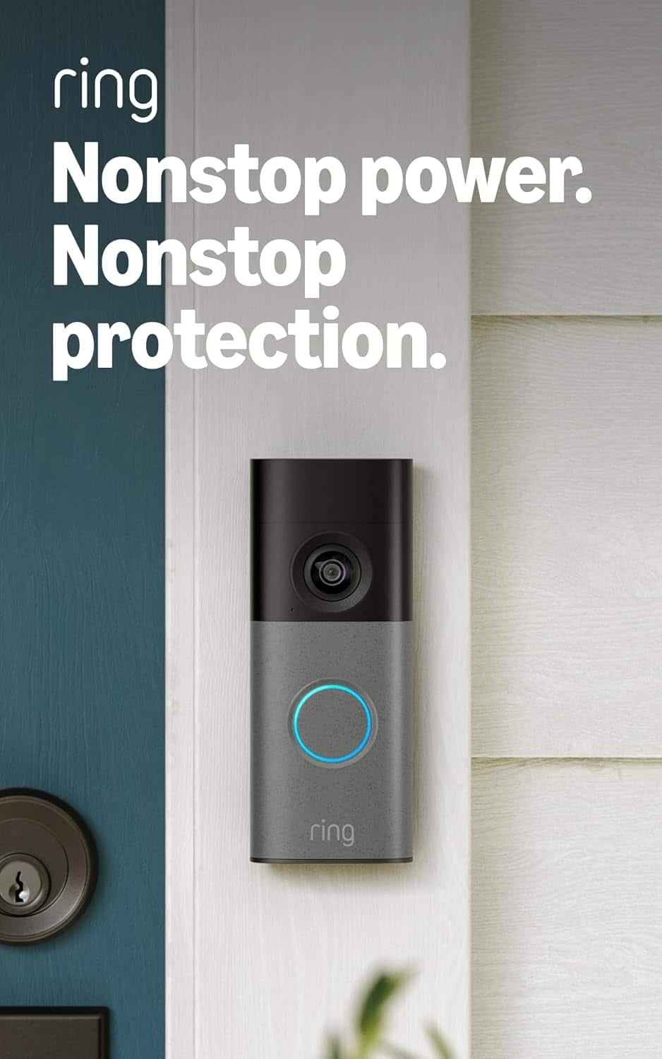 Ring Wired Doorbell 2K (newest model), Retinal 2K with wide-angle video, up to 6x Enhanced Zoom, and Two-Way Talk, Speckled Gray